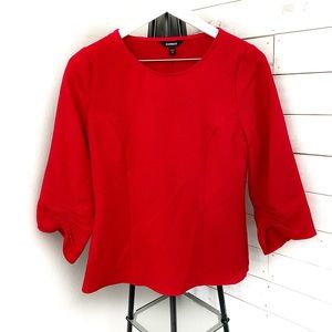NWT Express Women's 3/4 Sleeve Red Blouse Size Small